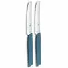 Victorinox Couteau De Table Swiss Modern 2 Pièce/s, Bleu - Couteau De Cuisine